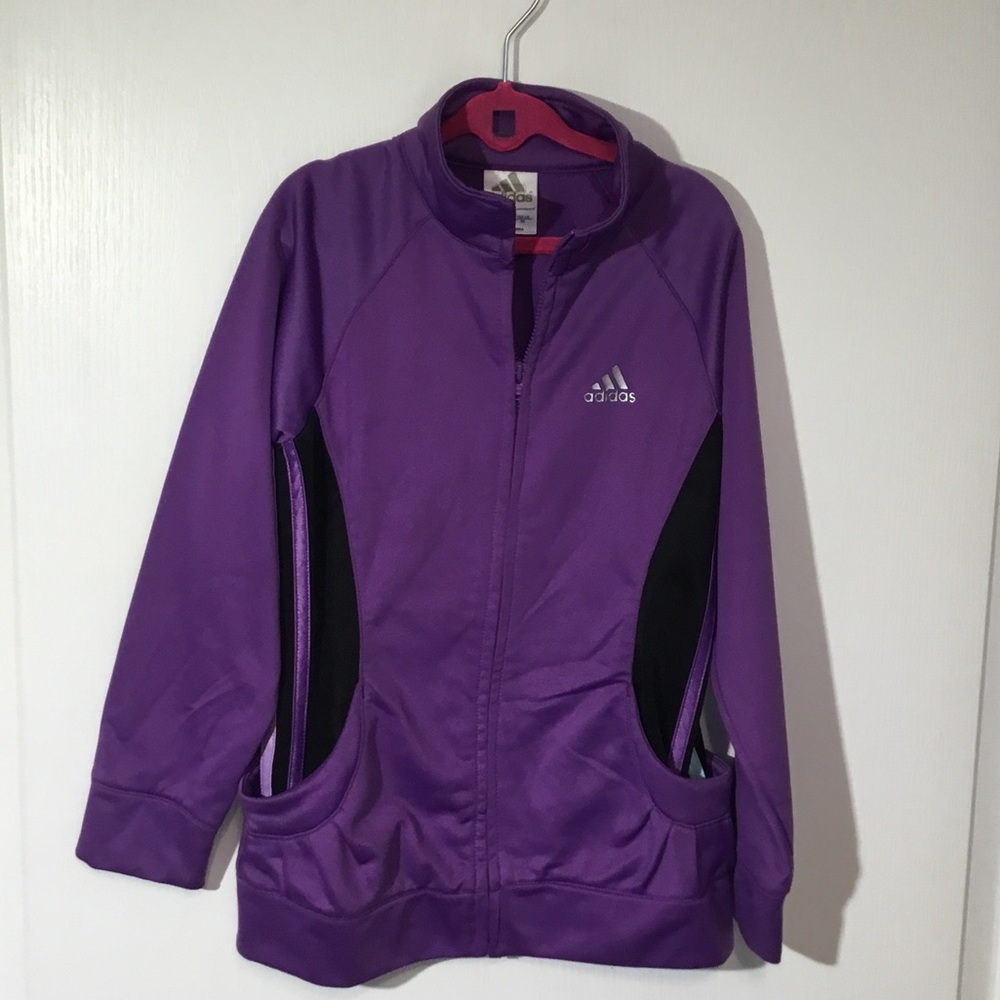 3/$30 Adidas purpleTrack Jacket with Purple, Pink & Teal Black side accents.
